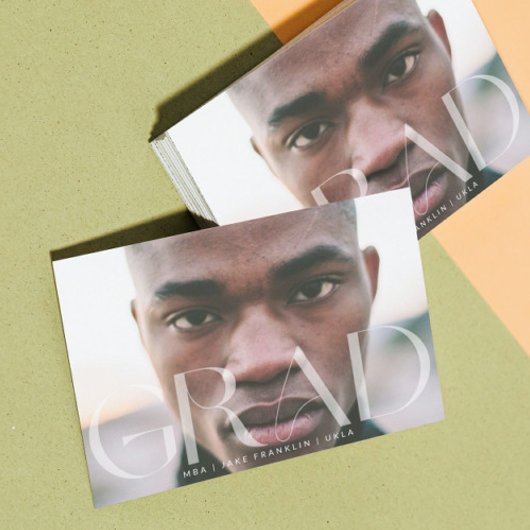 白色透明モダン文字グラード 案内状