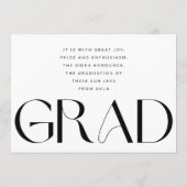 白色透明モダン文字グラード 案内状 (裏面)