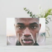 白色透明モダン文字グラード 案内状 (スタンド正面)