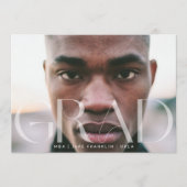 白色透明モダン文字グラード 案内状 (正面)