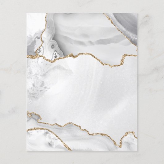 白色金ゴールドグリッターアゲートモノグラムガーリー文房具 (裏面)