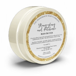 白色金ゴールドグリッター縁ど化粧品瓶ラベル ラウンドシール