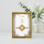 白色金ゴールドテーブル番号座席座席表 ポストカード (スタンド正面)