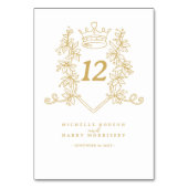 白色金ゴールドハート結婚クラウン テーブルナンバー (裏面)