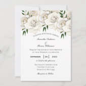 白色金ゴールドバラフローラフォーマル結婚式招待状 招待状 (正面)