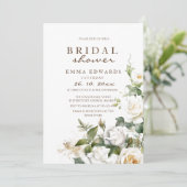 白色金ゴールドバラフローラブライダルシャワー 招待状 (スタンド正面)