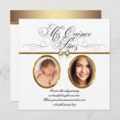 白色金ゴールドフォトキンセアニェラ招待状 招待状 (正面/裏面)