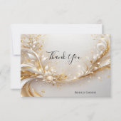 白色金ゴールドフローラサンキューカード サンキューカード (正面)