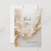 白色金ゴールドフローラサンキューカード サンキューカード (正面)