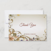 白色金ゴールドフローラサンキューカード サンキューカード (正面)