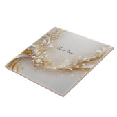 白色金ゴールドフローラセラミックタイル タイル (側面)