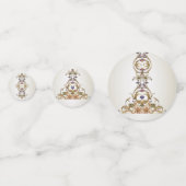 白色金ゴールドフローラテーブル紙吹雪 コンフェッティ (裏面)