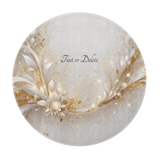 白色金ゴールドフローラ切断板 カッティングボード (正面)