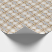 白色金ゴールドフローラ包装紙 ラッピングペーパー (角)