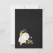 白色金ゴールドフローラ幾何黒サンキューカード サンキューカード (裏面)