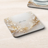 白色金ゴールドフローラ懸命プラスチックコースター コースター (左側)
