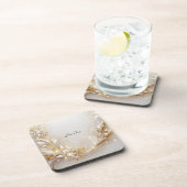 白色金ゴールドフローラ懸命プラスチックコースター コースター (右側)