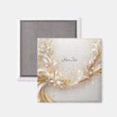 白色金ゴールドフローラ磁石 マグネット (正面/裏面)