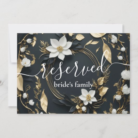 白色金ゴールドフローラ結婚リースの予約記号 (裏面)