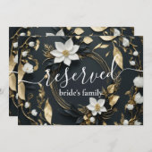 白色金ゴールドフローラ結婚リースの予約記号 (正面/裏面)