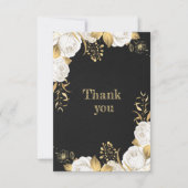 白色金ゴールドフローラ黒サンキューカード サンキューカード (正面)