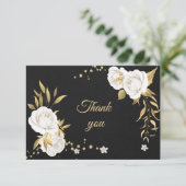 白色金ゴールドフローラ黒サンキューカード サンキューカード (スタンド正面)