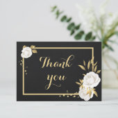 白色金ゴールドフローラ黒サンキューカード サンキューカード (スタンド正面)