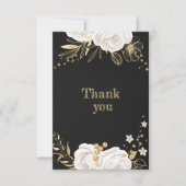 白色金ゴールドフローラ黒サンキューカード サンキューカード (正面)