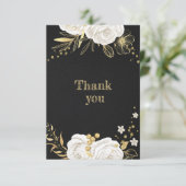 白色金ゴールドフローラ黒サンキューカード サンキューカード (スタンド正面)