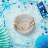 白色金ゴールドフローラ ペーパーボウル (パーティー)