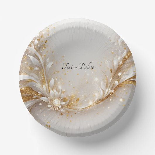 白色金ゴールドフローラ ペーパーボウル (正面)