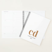 白色金ゴールドモノグラムイニシャルモダン2026 プランナー手帳 (ディスプレー)