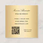 白色金ゴールドロゴ写真QRコード スクエア名刺 (裏面)