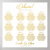 白色金ゴールド座席図12表実在箔 箔ポスター (正面)