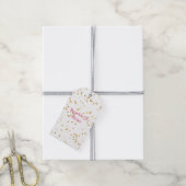 白色金ゴールド紙吹雪 ギフトタグ (より糸付き)