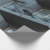 白色金属建物付き白色コンクリート柵 ラッピングペーパー (角)