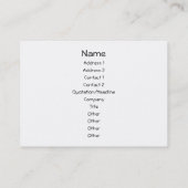 白色雑音。 Snowyの白黒穀物 名刺 (裏面)