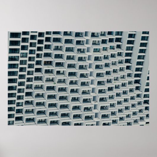 白色高層建物 ポスター (正面)