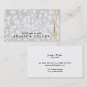 白色《写真》ぼけ味金ゴールドバー 名刺 (正面/裏面)