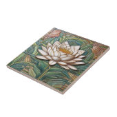 白色《植物》スイレン装飾陶磁器タイル タイル (側面)