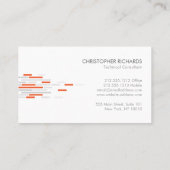 白色、灰色、オレンジ色のテクニカルパターン 名刺 (裏面)