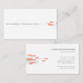 白色、灰色、オレンジ色のテクニカルパターン 名刺 (正面/裏面)