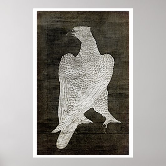 白色《鳥》ハヤブサ- 1644 ポスター (正面)