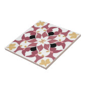 白色、黄色、および濃いピンクのフローラ タイル (側面)