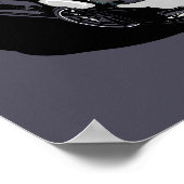 白色C6 ZR1イラストレーション ポスター (角)