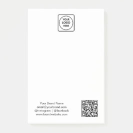 白色QR | ビジネスミニマルロゴデザイン ポストイット