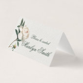 白芍薬のステムの結婚式 名前プレート (裏面)