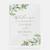 白花と緑の婚約パーティ アクリルサイン (正面)