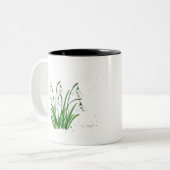 白花の水彩ミニマリスト ツートーンマグカップ (正面左)