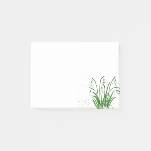 白花の水色 ポストイット (正面)